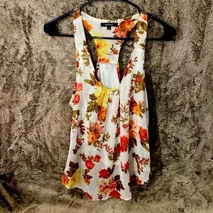 White Floral Top Size Medium